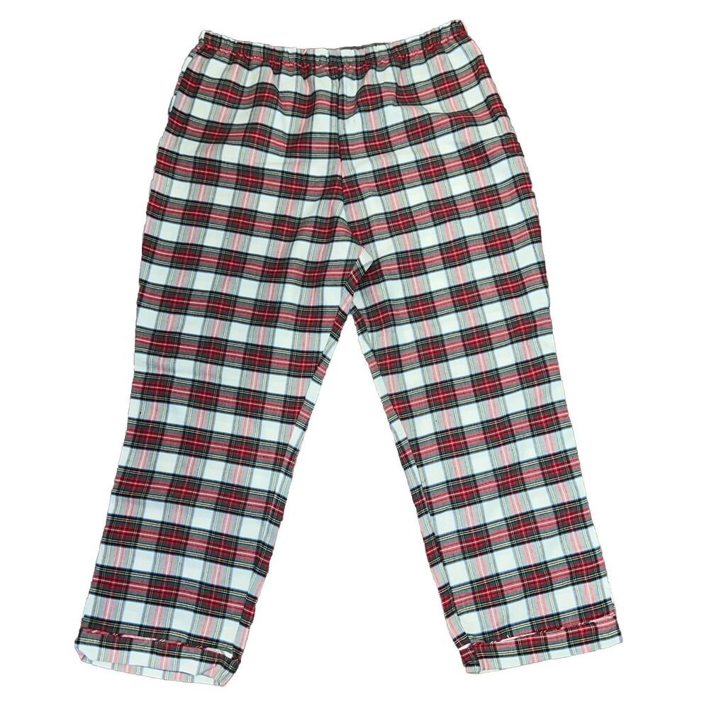 Pottery Barn Kids PBK Adult Flannel Pajama Pants Red Stewart Plaid Men’s XL NEW